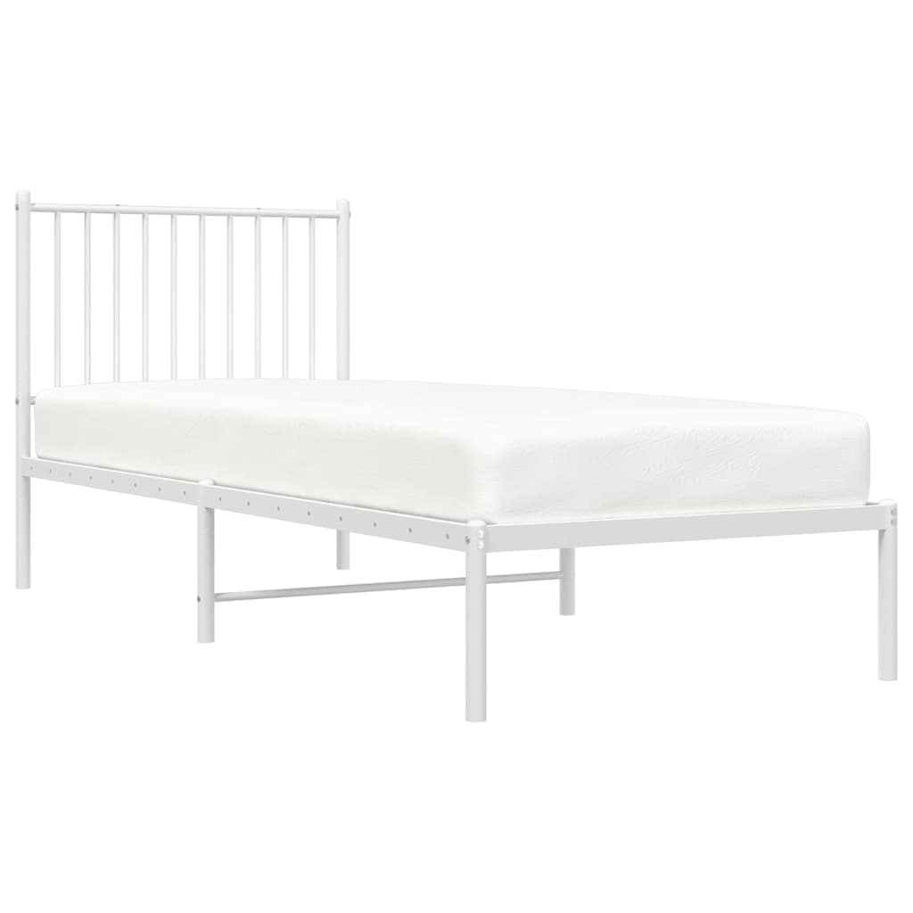 Giroletto con Testiera Metallo Bianco 80x200 cm