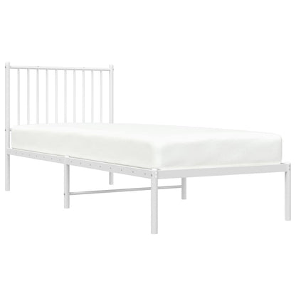 Giroletto con Testiera Metallo Bianco 80x200 cm