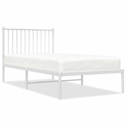 Giroletto con Testiera Metallo Bianco 90x190 cm