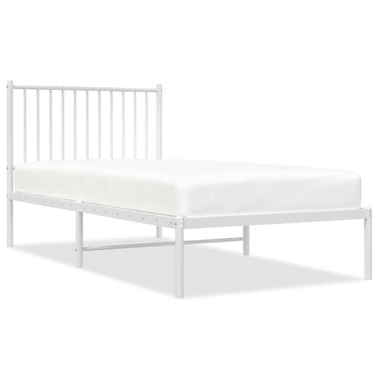 Giroletto con Testiera Metallo Bianco 90x190 cm