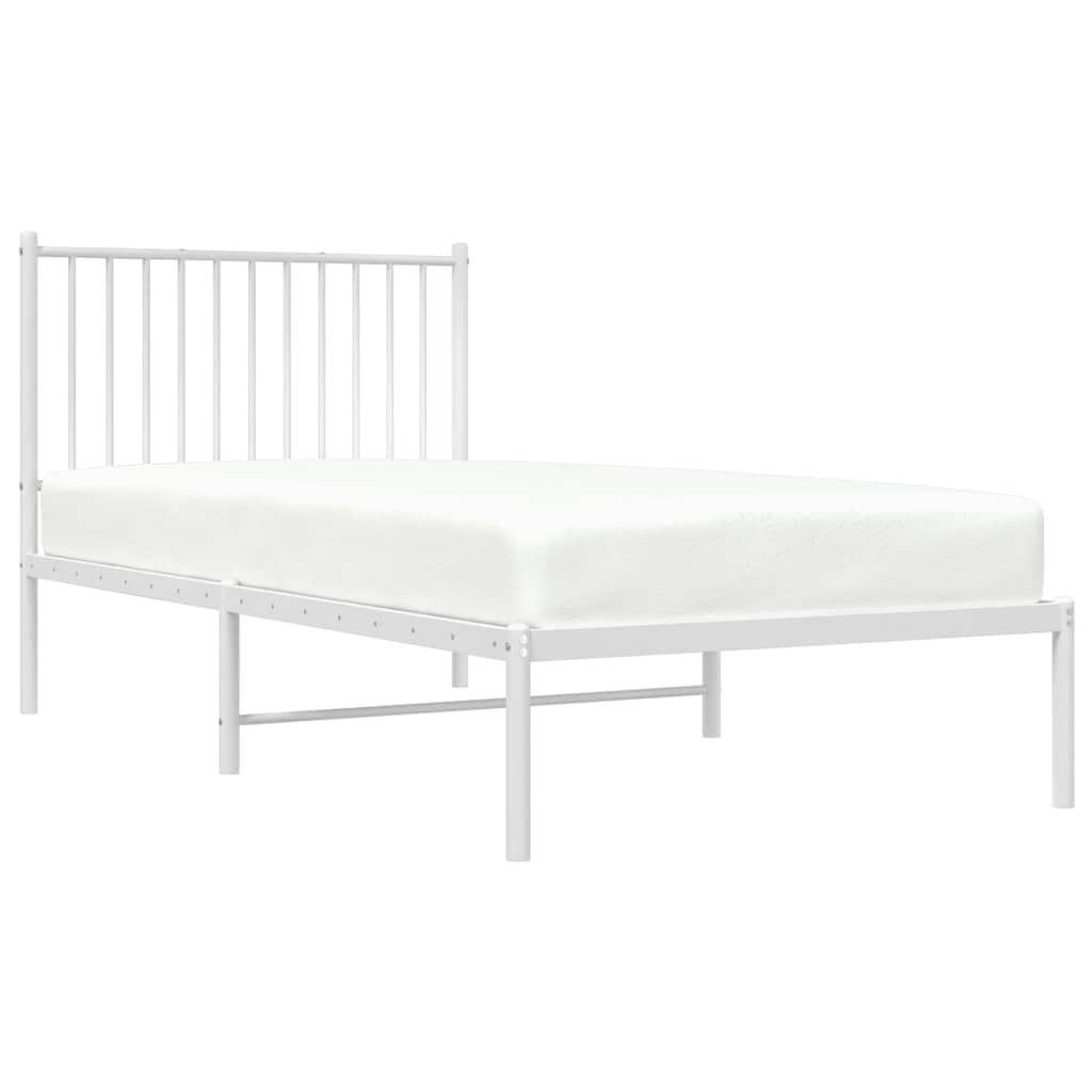 Giroletto con Testiera Metallo Bianco 90x190 cm