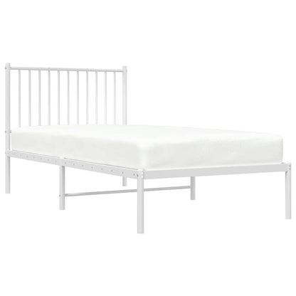 Giroletto con Testiera Metallo Bianco 90x190 cm