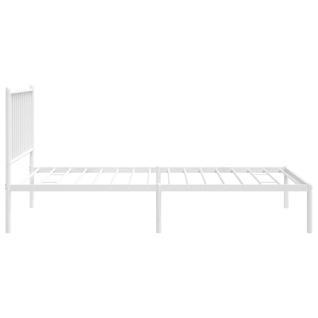 Giroletto con Testiera Metallo Bianco 90x190 cm