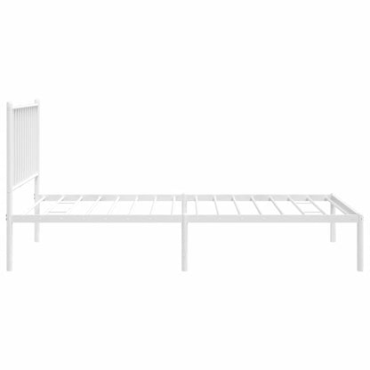 Giroletto con Testiera Metallo Bianco 90x190 cm