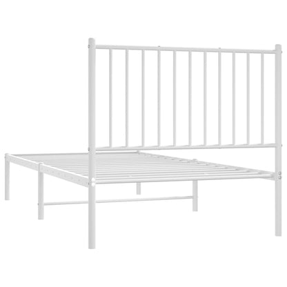 Giroletto con Testiera Metallo Bianco 90x190 cm