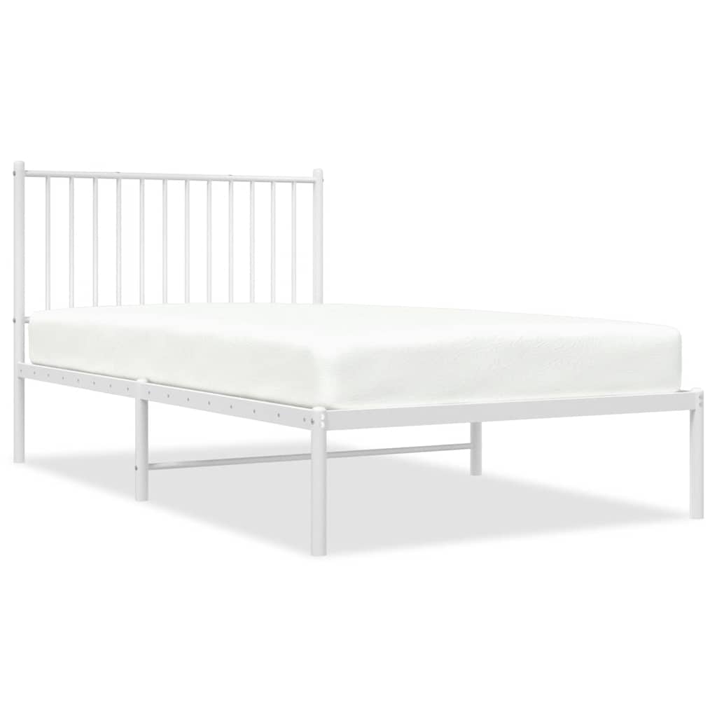 Giroletto con Testiera Metallo Bianco 100x190 cm | homemem39