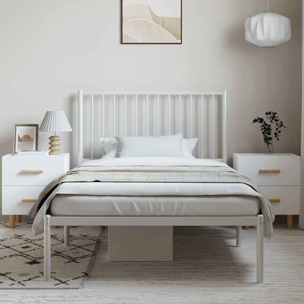 Giroletto con Testiera Metallo Bianco 100x190 cm | homemem39
