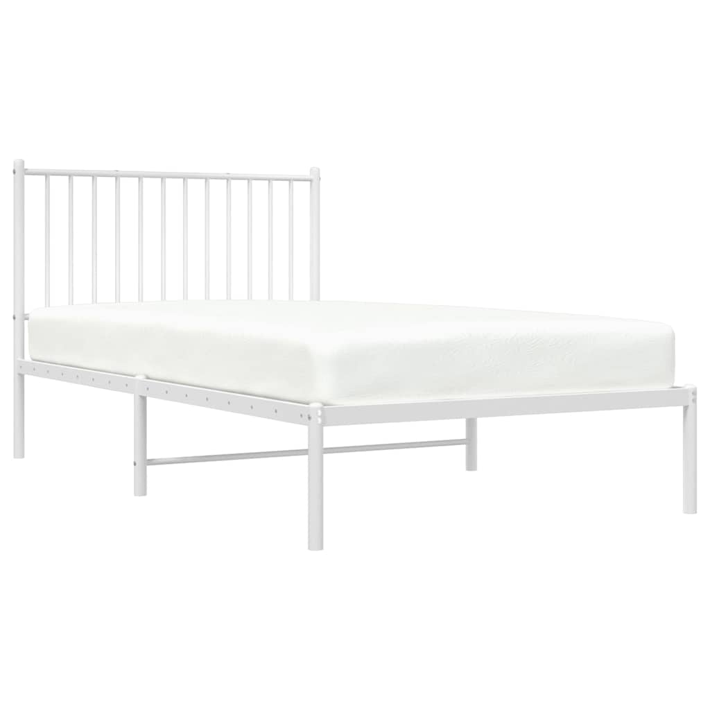 Giroletto con Testiera Metallo Bianco 100x190 cm | homemem39