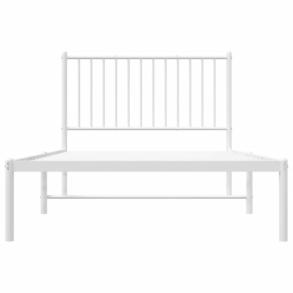 Giroletto con Testiera Metallo Bianco 100x190 cm | homemem39