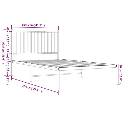Giroletto con Testiera Metallo Bianco 100x190 cm | homemem39