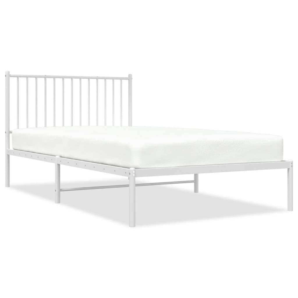 Giroletto con Testiera Metallo Bianco 107x203 cm - homemem39
