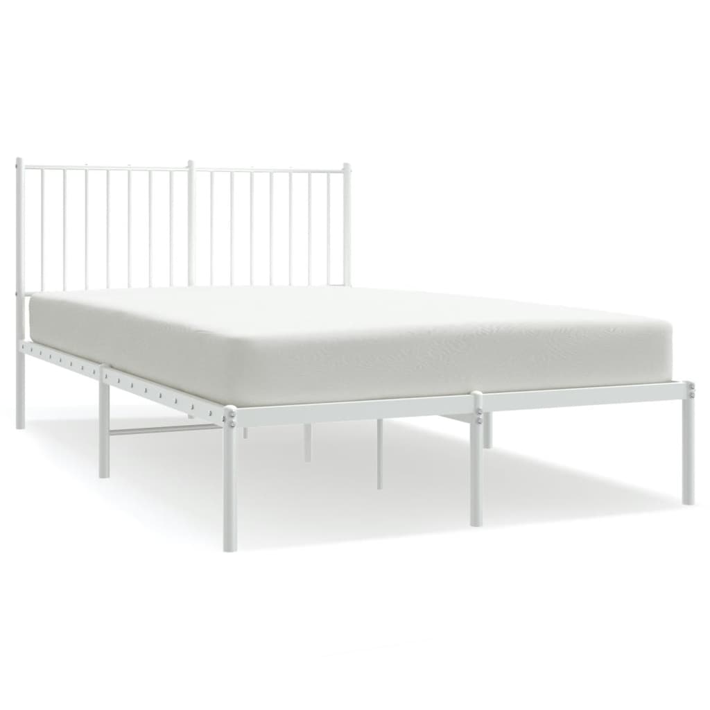 Giroletto con Testiera in Metallo Bianco 120x200 cm | homemem39