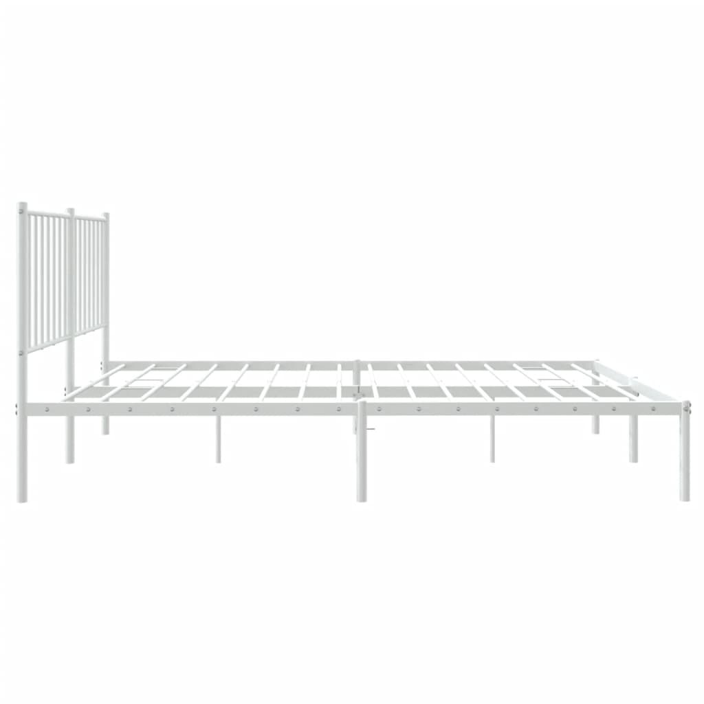 Giroletto con Testiera in Metallo Bianco 120x200 cm | homemem39