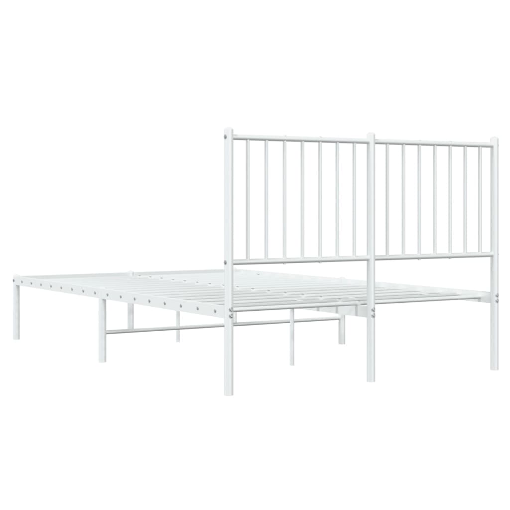 Giroletto con Testiera in Metallo Bianco 120x200 cm | homemem39