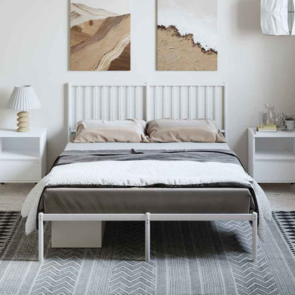 Giroletto con Testiera Metallo Bianco 135x190 cm