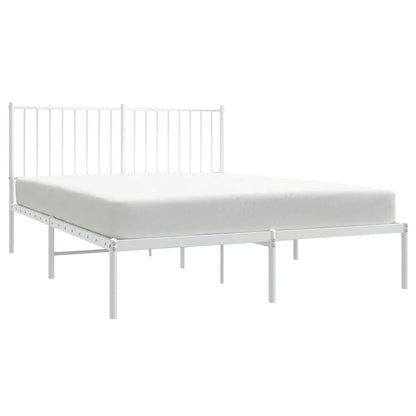 Giroletto con Testiera Metallo Bianco 135x190 cm | homemem39