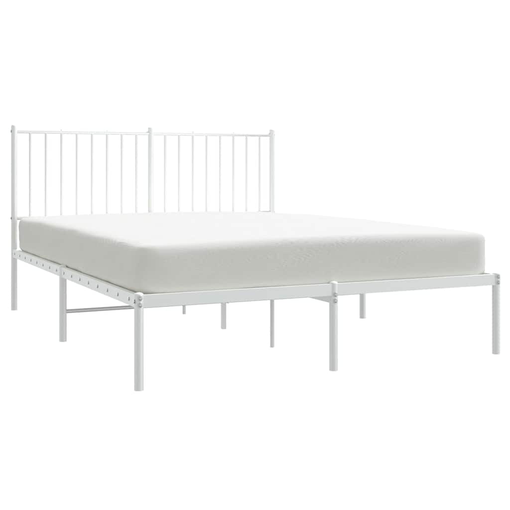 Giroletto con Testiera Metallo Bianco 135x190 cm