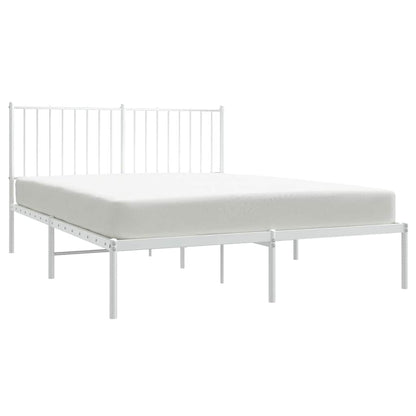 Giroletto con Testiera Metallo Bianco 135x190 cm