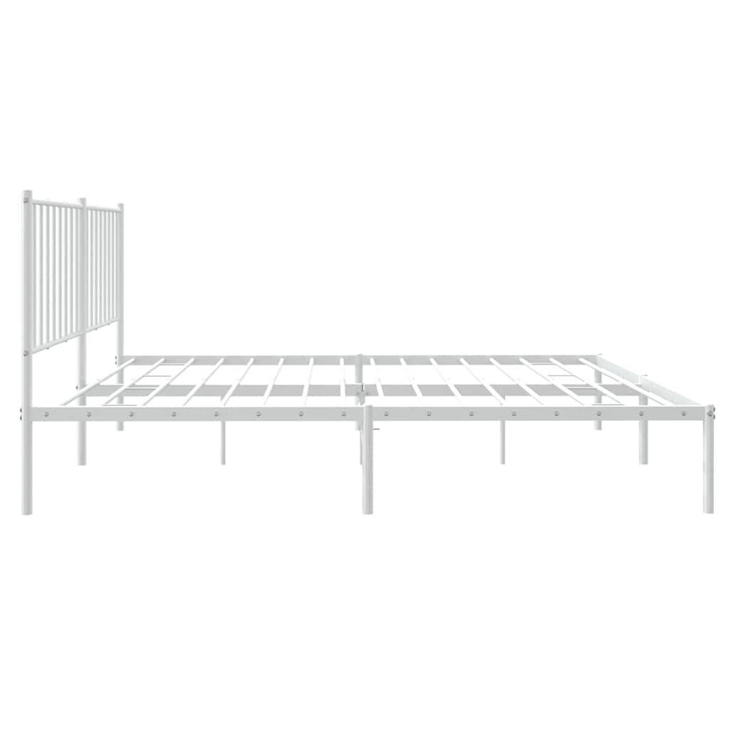Giroletto con Testiera Metallo Bianco 135x190 cm | homemem39