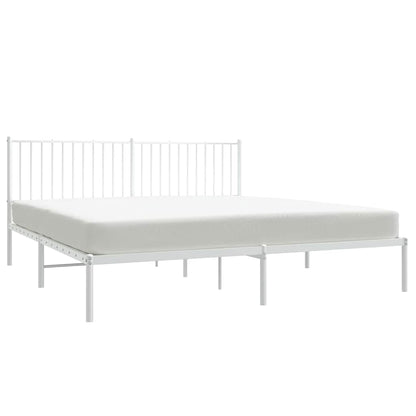 Giroletto con Testiera Metallo Bianco 183x213 cm