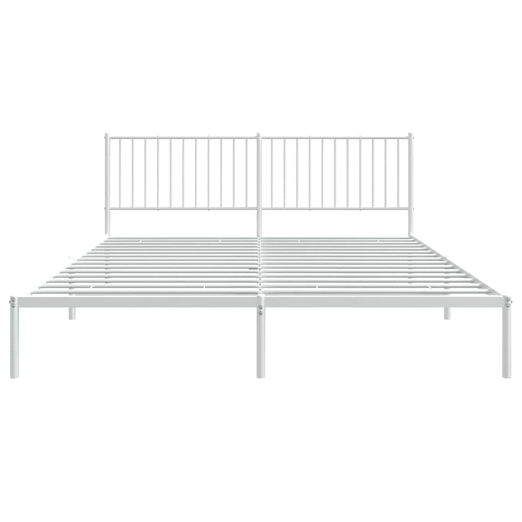 Giroletto con Testiera Metallo Bianco 183x213 cm