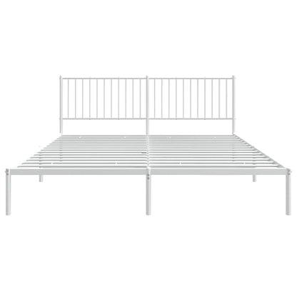 Giroletto con Testiera Metallo Bianco 183x213 cm