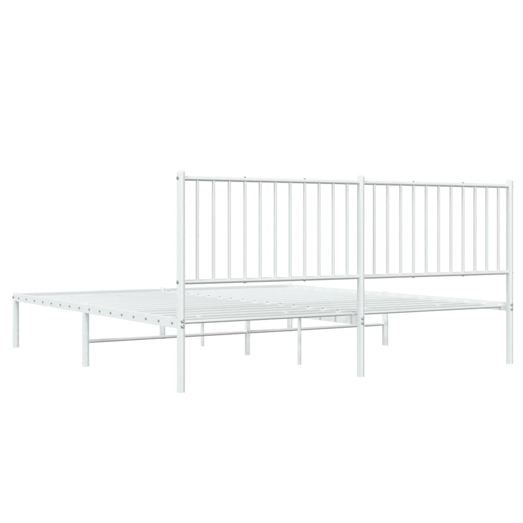 Giroletto con Testiera Metallo Bianco 183x213 cm