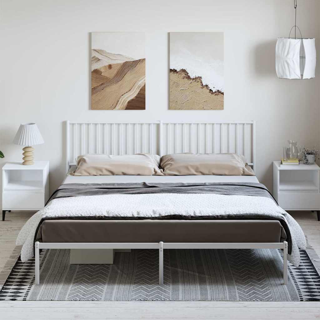 Giroletto con Testiera Metallo Bianco 183x213 cm