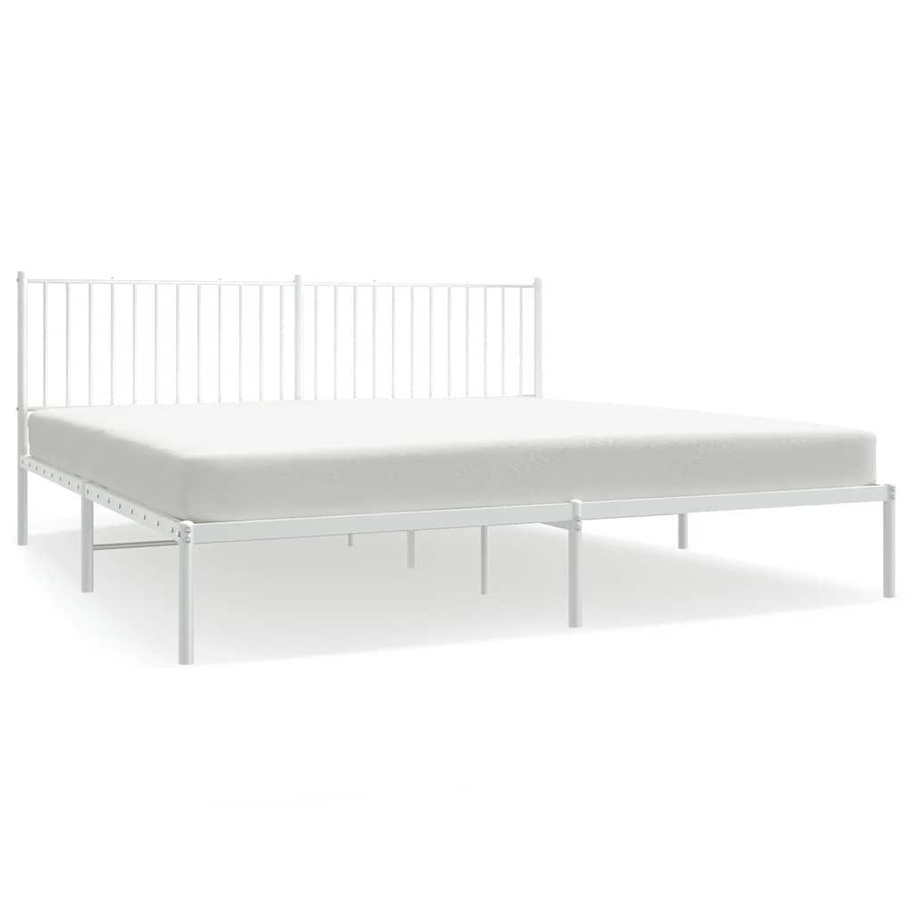 Giroletto con Testiera Metallo Bianco 193x203 cm | homemem39