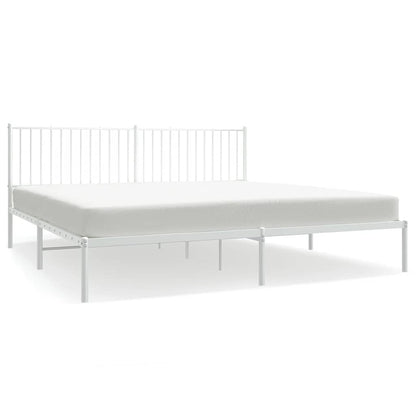 Giroletto con Testiera Metallo Bianco 193x203 cm | homemem39