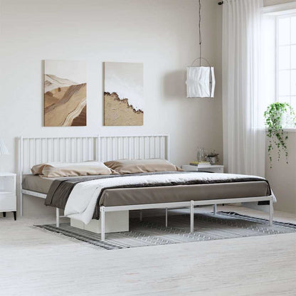 Giroletto con Testiera Metallo Bianco 193x203 cm