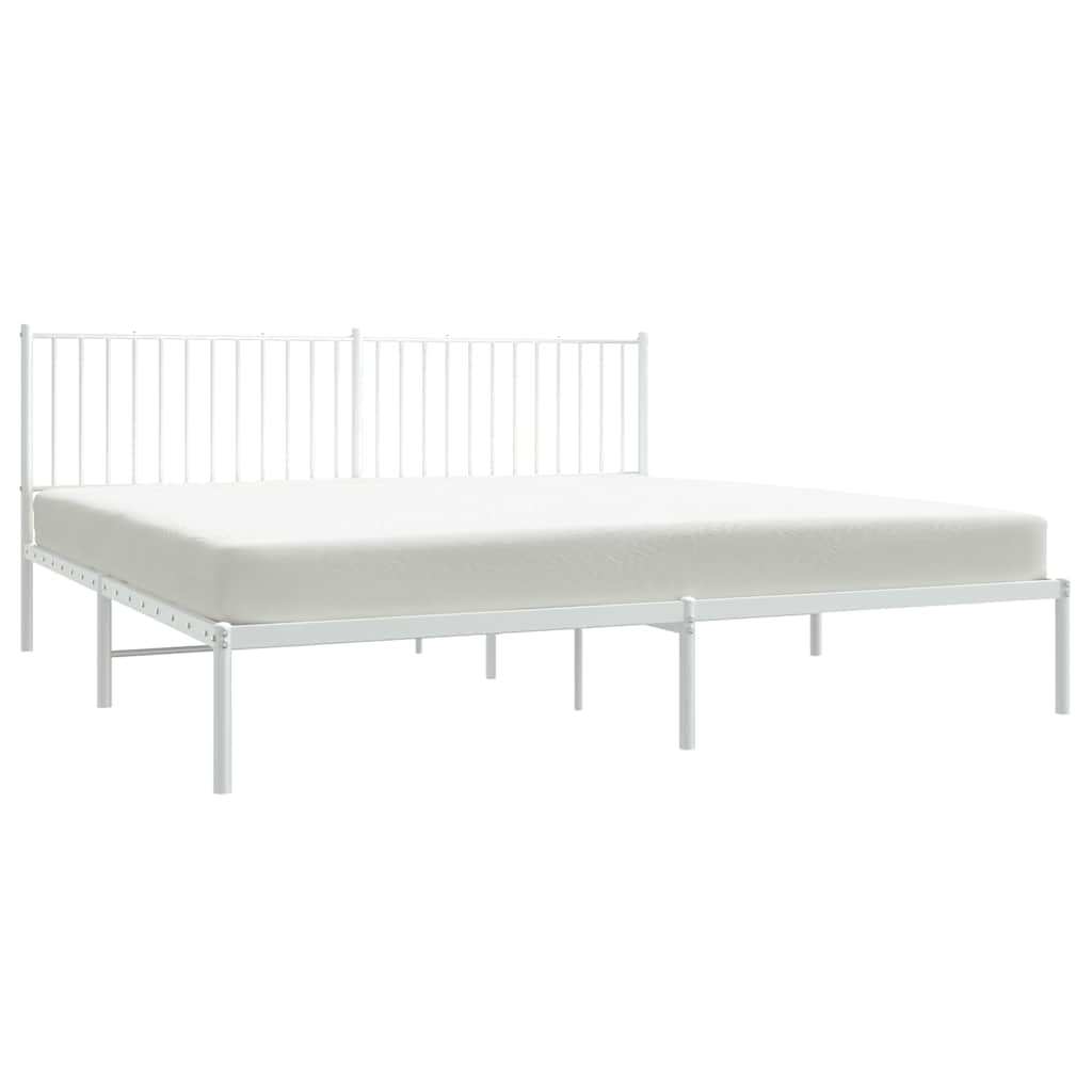 Giroletto con Testiera Metallo Bianco 193x203 cm | homemem39