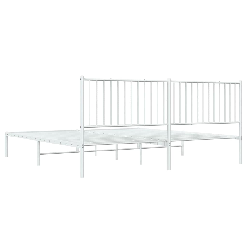 Giroletto con Testiera Metallo Bianco 193x203 cm