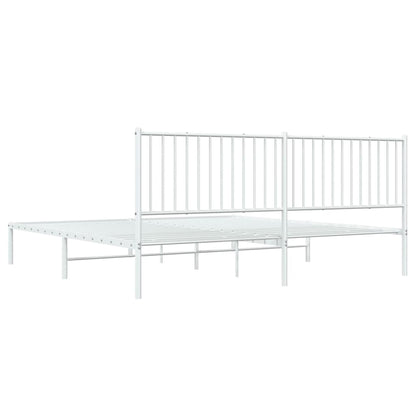 Giroletto con Testiera Metallo Bianco 193x203 cm