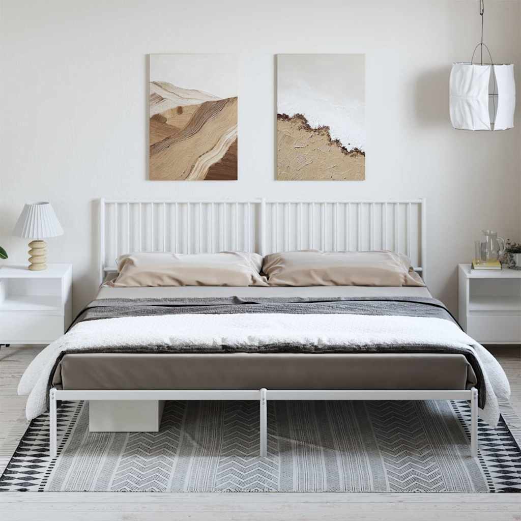 Giroletto con Testiera Metallo Bianco 193x203 cm
