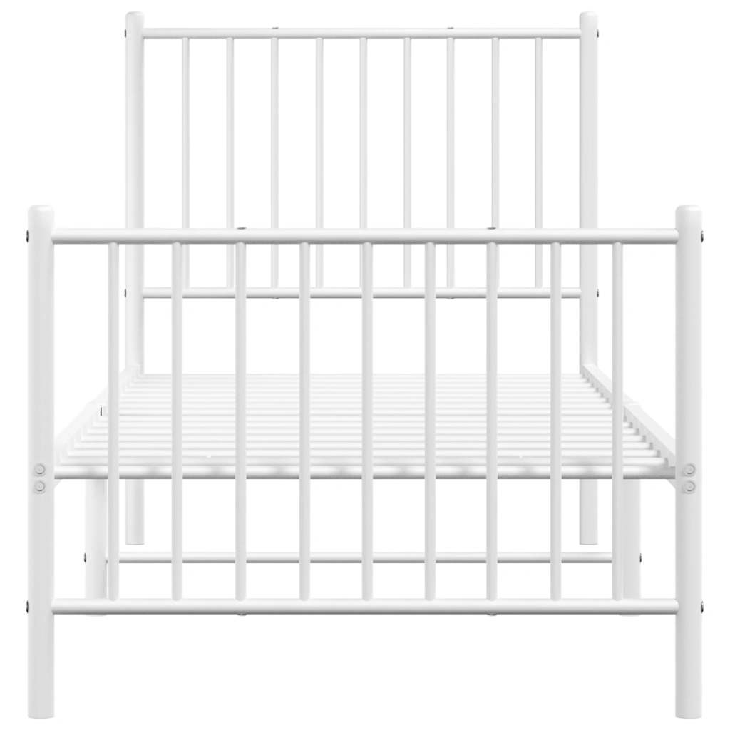 Giroletto con Testiera e Pediera Metallo Bianco 80x200 cm | homemem39