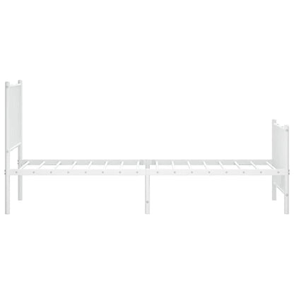 Giroletto con Testiera e Pediera Metallo Bianco 80x200 cm | homemem39