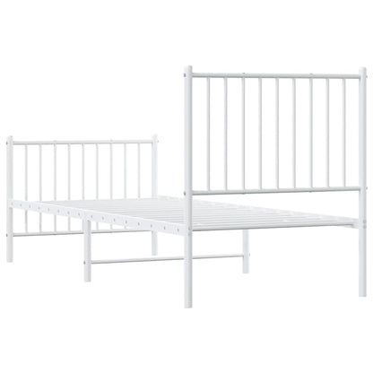 Giroletto con Testiera e Pediera Metallo Bianco 80x200 cm | homemem39