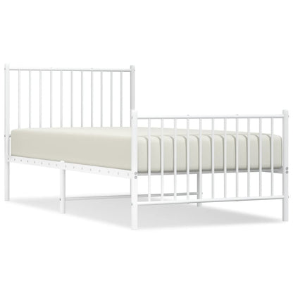 Giroletto con Testiera e Pediera Metallo Bianco 90x190 cm