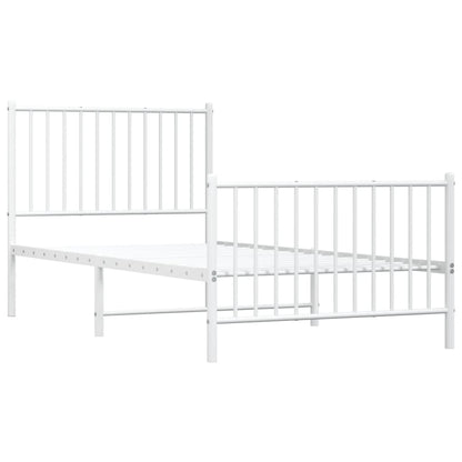 Giroletto con Testiera e Pediera Metallo Bianco 90x190 cm