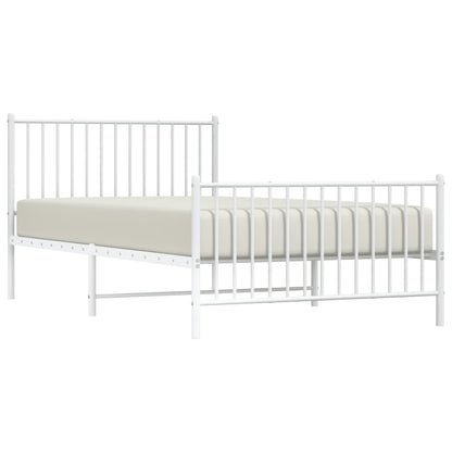 Giroletto con Testiera e Pediera Metallo Bianco 107x203 cm