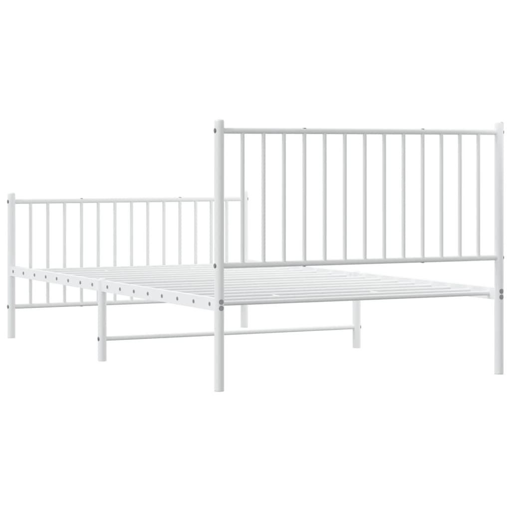 Giroletto con Testiera e Pediera Metallo Bianco 107x203 cm
