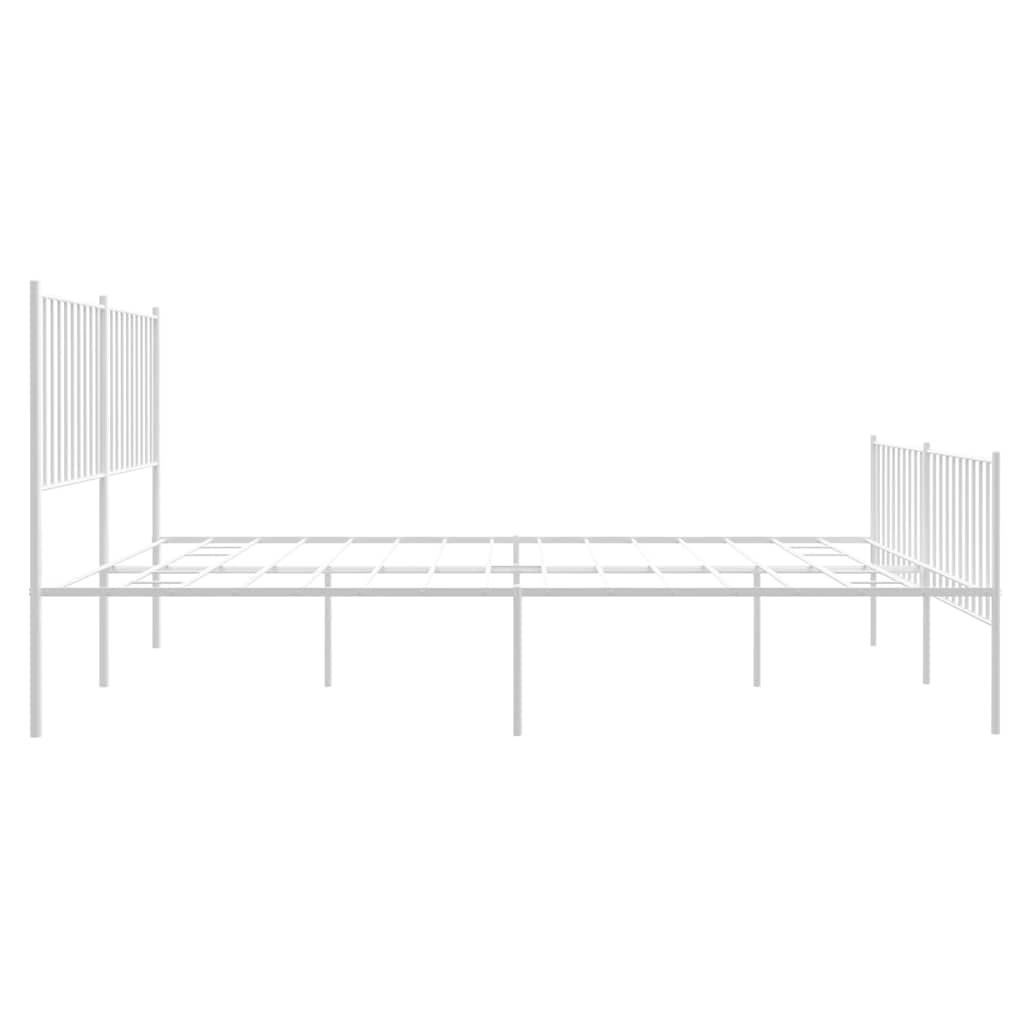 Giroletto con Testiera e Pediera Metallo Bianco 150x200 cm