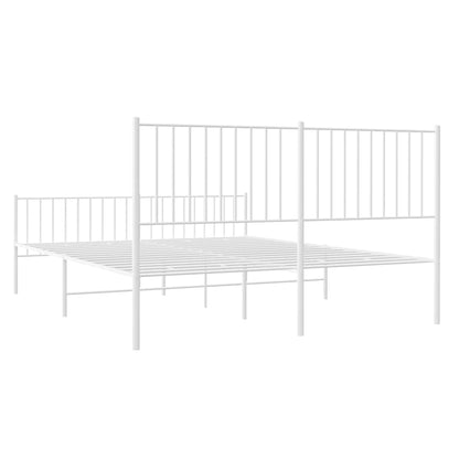 Giroletto con Testiera e Pediera Metallo Bianco 150x200 cm