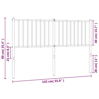 Testiera in Metallo Bianco 135 cm - homemem39