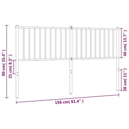 Testiera in Metallo Bianco 150 cm - homemem39