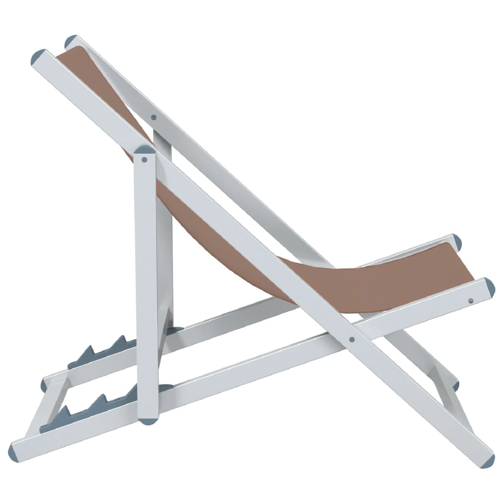 Sedie da Spiaggia Pieghevoli 2 pz Marrone Alluminio e Textilene - homemem39