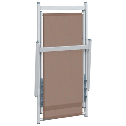 Sedie da Spiaggia Pieghevoli 2 pz Marrone Alluminio e Textilene - homemem39