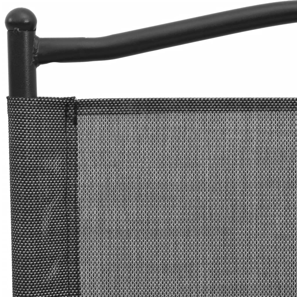 Sedie da Giardino Pieghevoli 2 pz in Acciaio Grigio e Textilene - homemem39