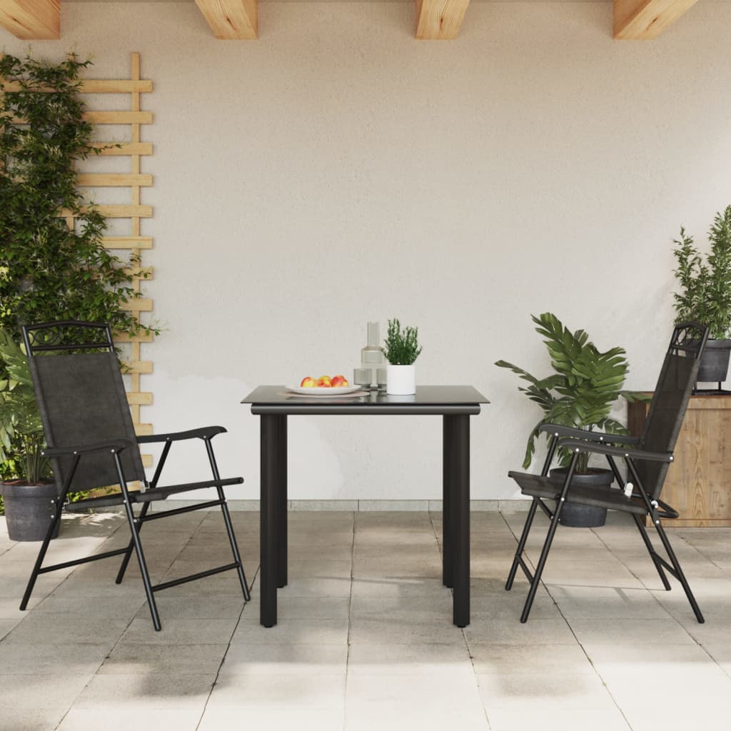 Sedie da Giardino Pieghevoli 2 pz in Acciaio Grigio e Textilene | homemem39